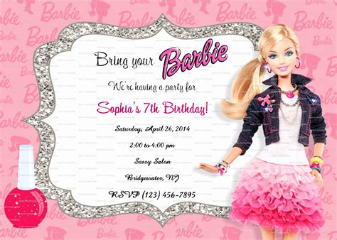 Printable Barbie Invitations